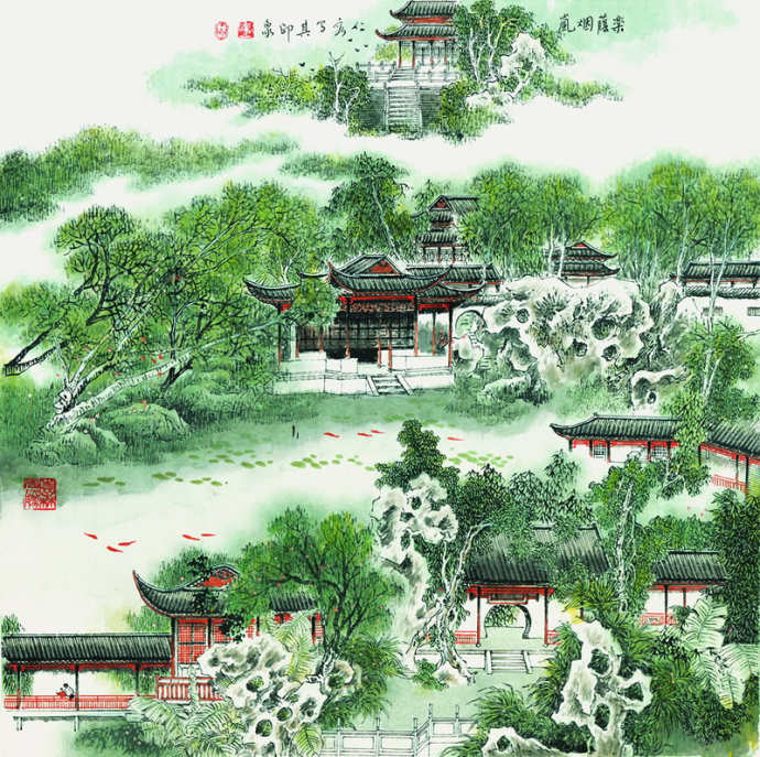 著名画家山水画作品，著名画家山水画图片