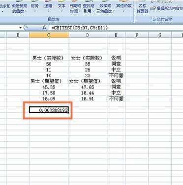 excel函数chitest的用法
