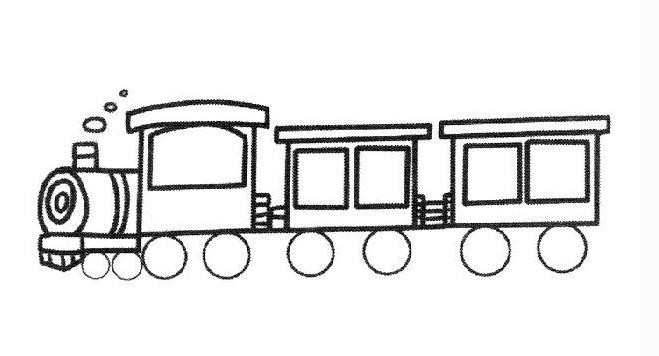 儿童简笔画火车作品展示