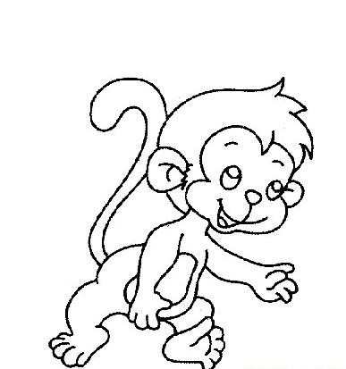 幼儿动物简笔画大全猴子,简笔画动物画法猴子