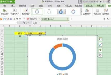 wps版表格如何绘制环形百分比图