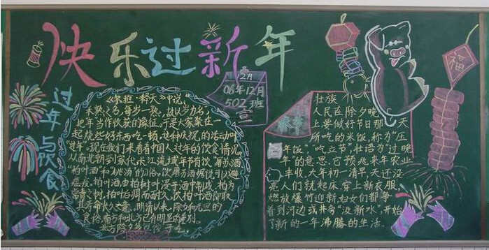 小学生庆元旦的黑板报