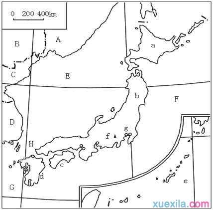 七年级下册地理7.1日本练习卷