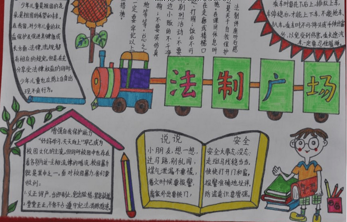 关于小学四年级法制手抄报的模板资料