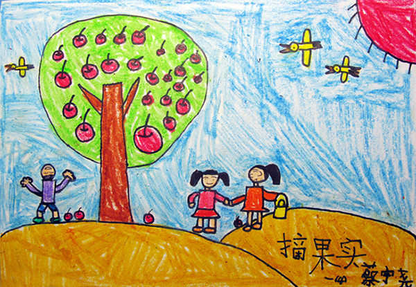 秋天真美丽幼儿绘画_幼儿绘画多彩的秋天