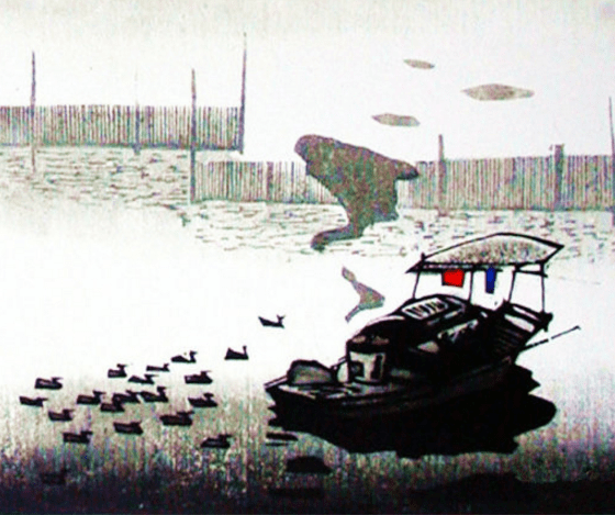 木刻版画风景画图片_木刻版画风景画素材