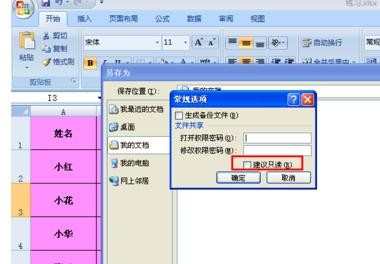 excel2007如何设置只读权限