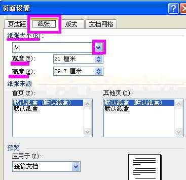 word2003如何页面设置图解