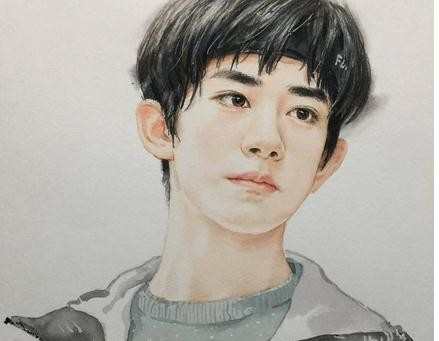 tfboys简单素描画的图片