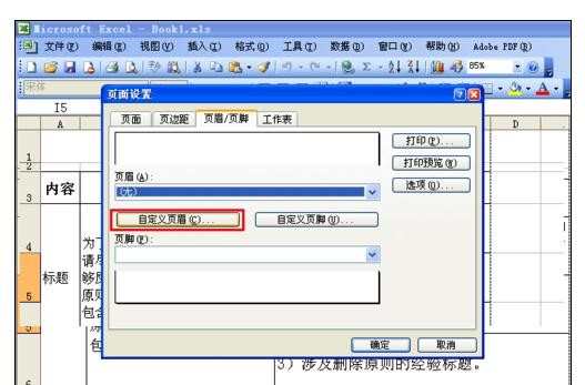 excel2003页眉页脚的设置