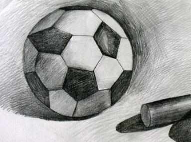 关于足球的铅笔画图片