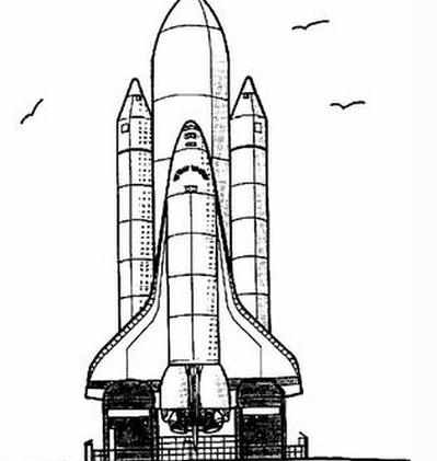 航天飞机铅笔画图片