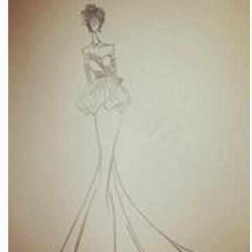 简单的婚纱裙铅笔画的图片