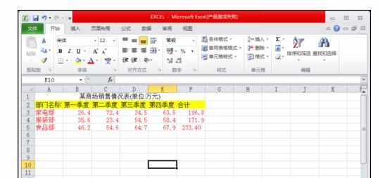 excel2010更改数字类型和添加表格底纹的方法