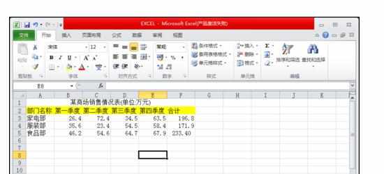 excel2010更改数字类型和添加表格底纹的方法