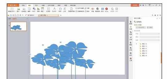 Wps中制作花朵摇曳动画效果的操作方法