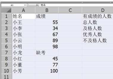 Excel中工作表数据进行计数和筛选的操作方法