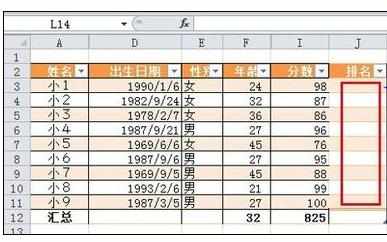 Excel中RANK.EQ函数怎样做成绩排名