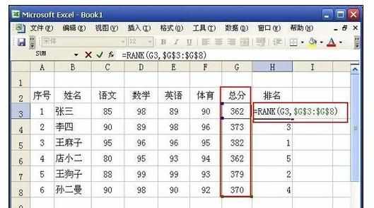 Excel中函数排序功能的操作方法