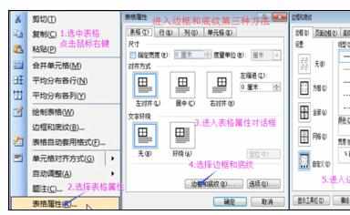 Word2003中文档设置表格边框和底纹的操作技巧