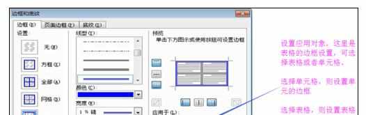 Word2003中文档设置表格边框和底纹的操作技巧