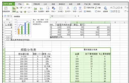 Wps中表格制作累积折线图的操作方法