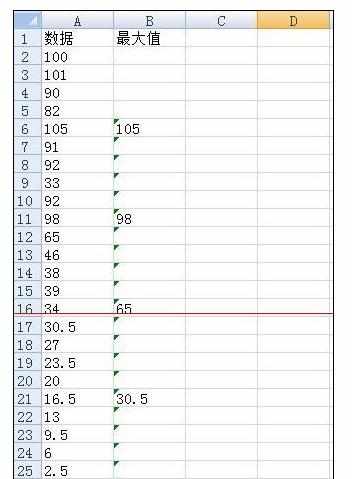 Excel中进行设置隔5个数就取最大值的操作方法