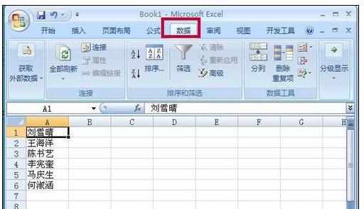 Excel表格2007中把姓名的顺序设置成按笔画的