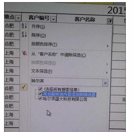 Excel2010中进行筛选搜索功能的操作方法