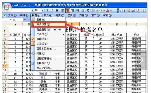 Excel中分页预览打印的操作方法