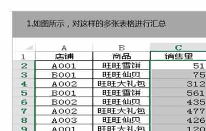 Excel中多表格汇总的操作方法