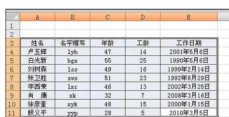 　Excel中进行姓名排序的操作方法