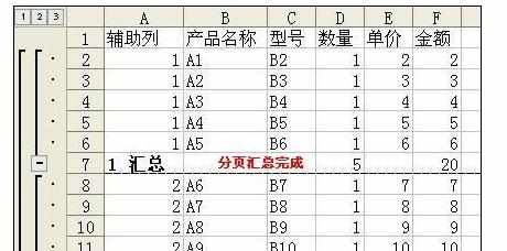 Excel中2010版进行表格自动分页小计的操作方法