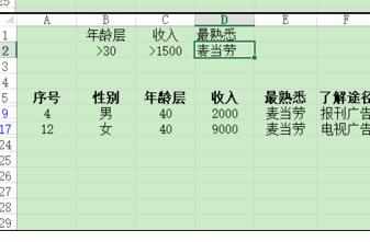 Excel中表格进行多列条件筛选的操作方法