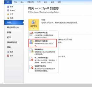 Word2010版进行设置密码保护的操作技巧