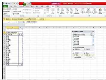 Excel中2010版进行表格建立数据透视表的操作技巧