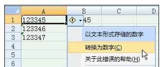 Excel中2007版进行数字格式和文本格式转换的操作技巧