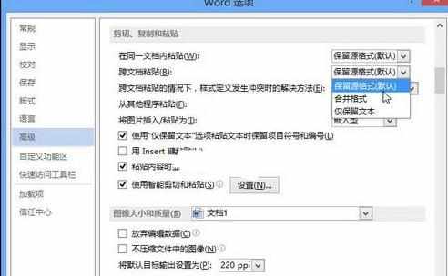 Word中进行设置跨文档粘贴格式的操作技巧