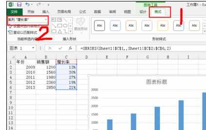 Excel中2013版进行添加次坐标轴的操作技巧