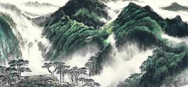 版画山水图片