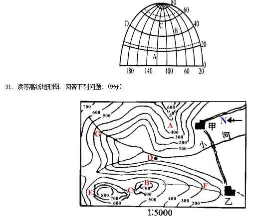 七年级地理上学期试题及答案