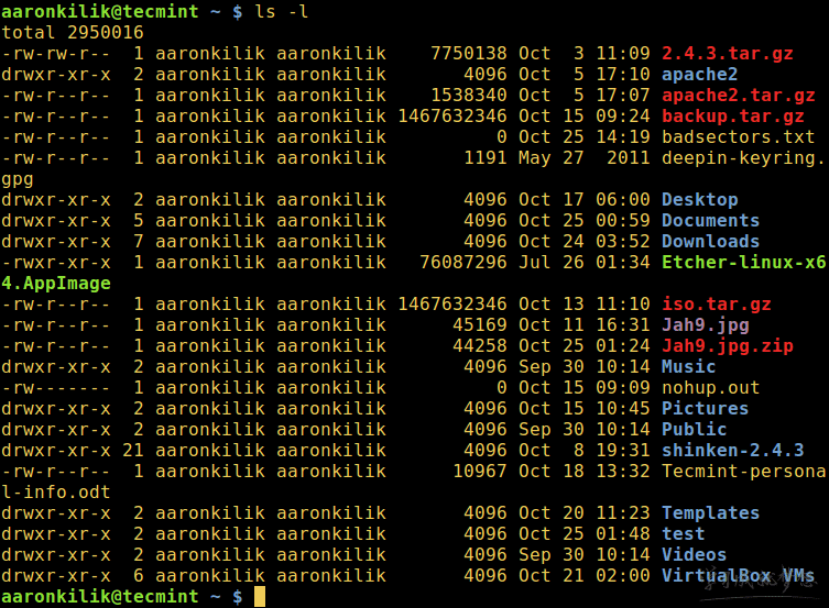 Linux系统ls命令详解