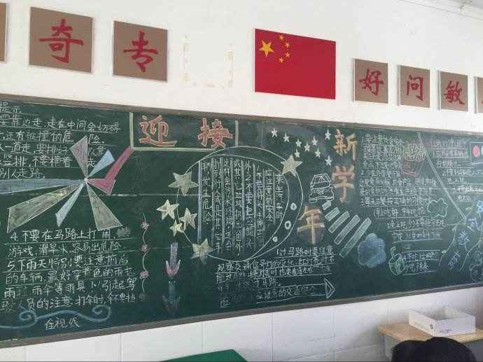 四年级开学漂亮黑板报设计图片