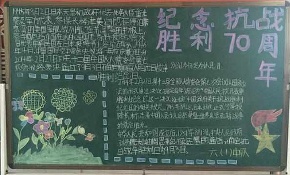 关于抗战胜利回顾历史黑板报