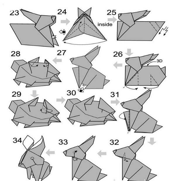 如何用折纸折出立体兔子