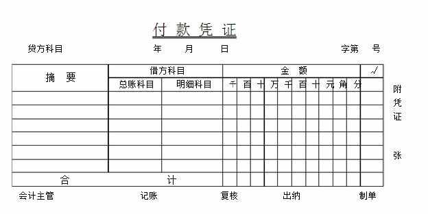 出纳excel记账样本